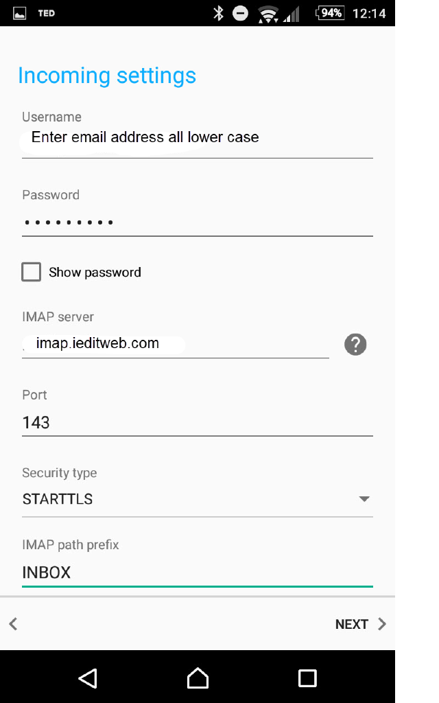Android IMAP Email Set-up Instructions by iEditWeb.com