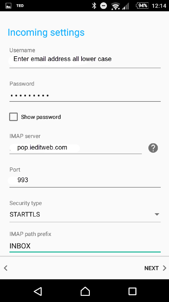 Android POP Email Set-up Instructions by iEditWeb.com