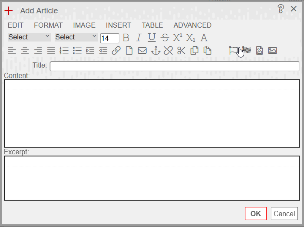 Add Blog Article Dialog