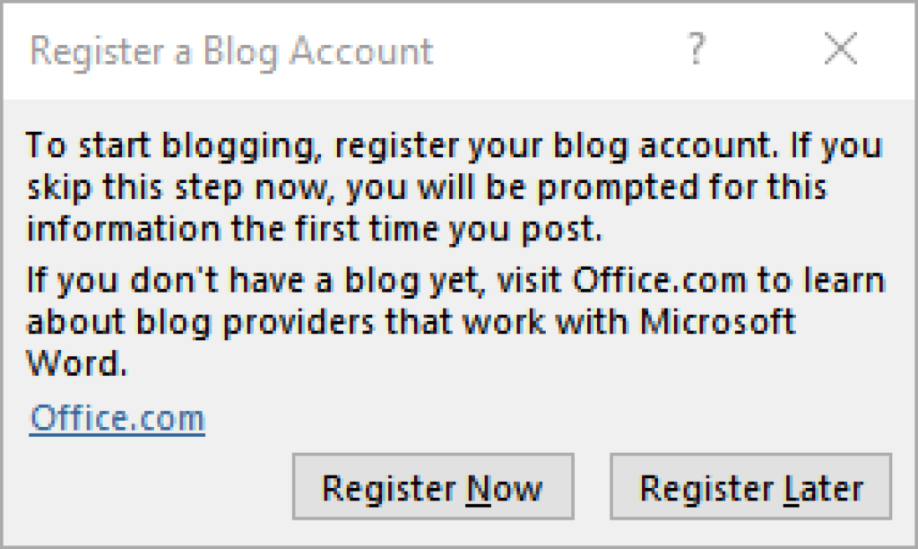 Register Blog Account Request