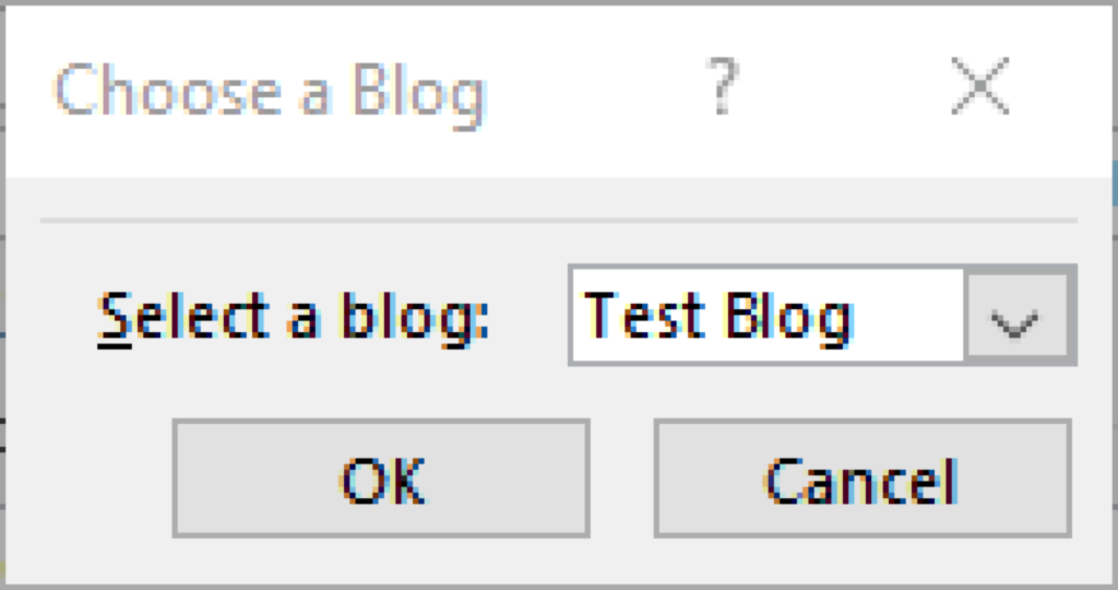 Select Blog Dialog